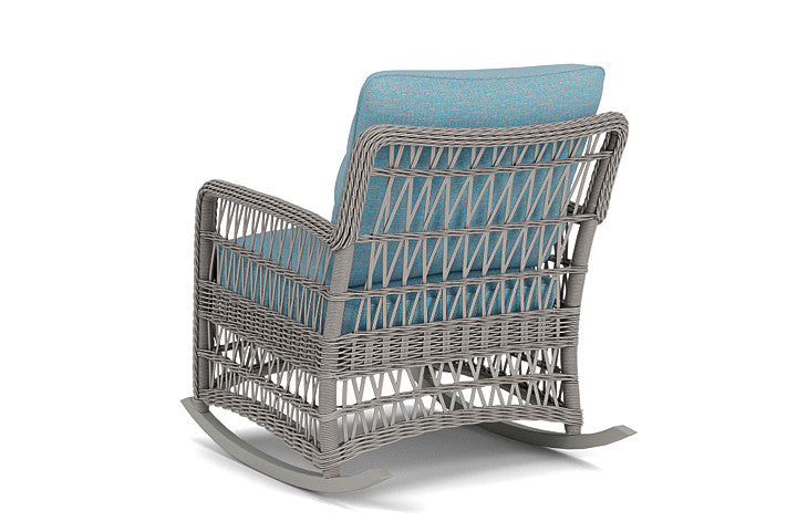 Lloyd Flanders - Mackinac Lounge Rocker In Putty Finish With Leeds Light Blue Fabric - 2730330592058 view 2