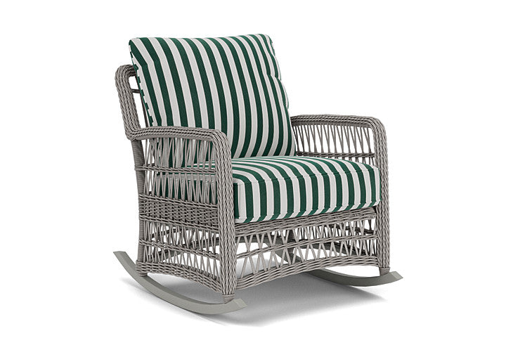 Lloyd Flanders - Mackinac Lounge Rocker In Putty Finish With Safari/White Stripe Fabric - 273033059269 view 1