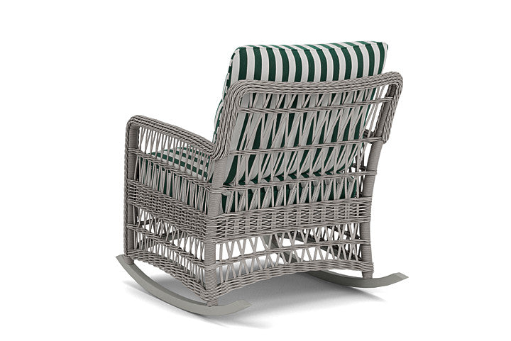 Lloyd Flanders - Mackinac Lounge Rocker In Putty Finish With Safari/White Stripe Fabric - 273033059269 view 2