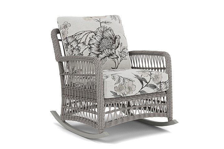 Lloyd Flanders - Mackinac Lounge Rocker In Putty Finish With Serena Floral Dove Fabric - 2730330592077 view 1