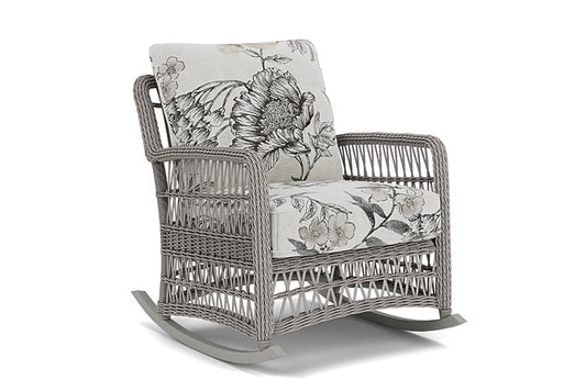 Lloyd Flanders - Mackinac Lounge Rocker In Putty Finish With Serena Floral Dove Fabric - 2730330592077 view 1