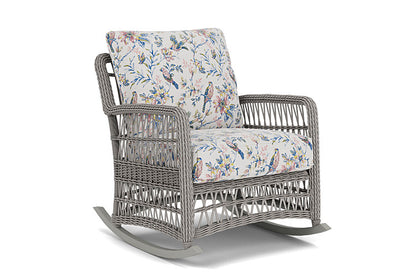 Lloyd Flanders - Mackinac Lounge Rocker In Putty Finish With Whimsical Bird Song Fabric - 2730330592080 view 1