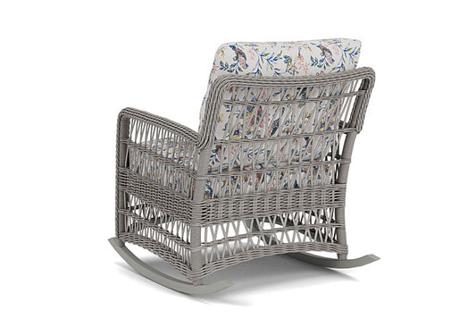 Lloyd Flanders - Mackinac Lounge Rocker In Putty Finish With Whimsical Bird Song Fabric - 2730330592080 view 2