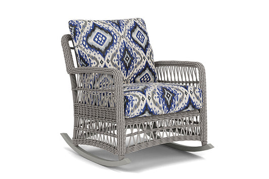 Lloyd Flanders - Mackinac Lounge Rocker In Putty Finish With Yoko Mediterranean Fabric - 273033059705 view 1