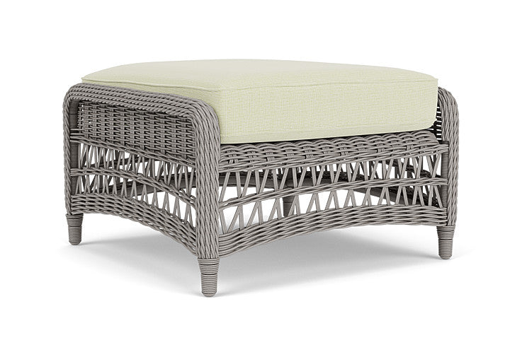 Lloyd Flanders - Mackinac Ottoman In Putty Finish With Bamboo Bay Meadow Fabric - 2730170592060 view 1