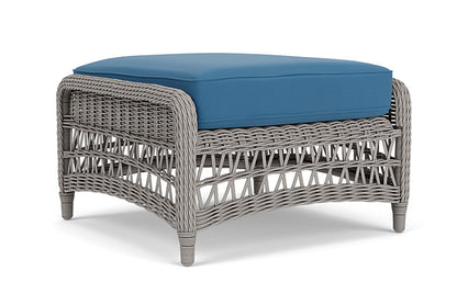 Lloyd Flanders - Mackinac Ottoman In Putty Finish With Bamboo Bay Sky Fabric - 2730170592007 view 1