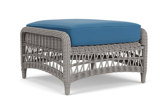 Lloyd Flanders - Mackinac Ottoman In Putty Finish With Bamboo Bay Sky Fabric - 2730170592007 view 1