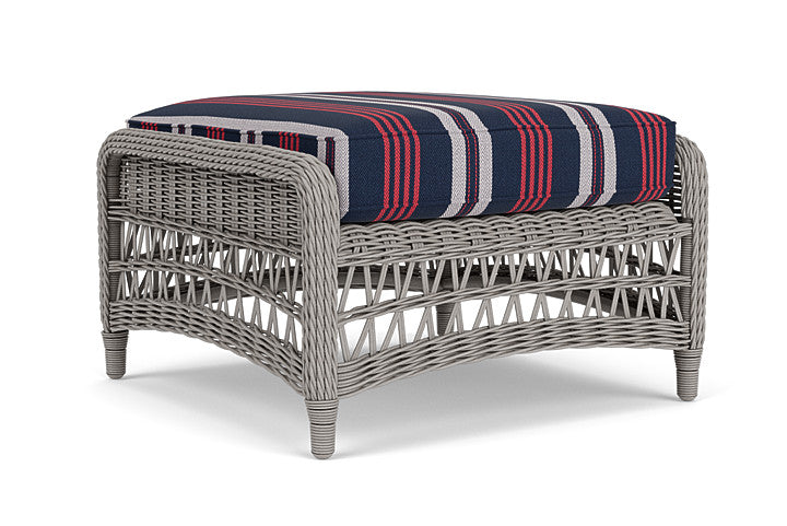 Lloyd Flanders - Mackinac Ottoman In Putty Finish With Berkely Hall Navy Fabric - 2730170592063 view 1