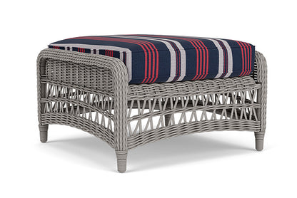 Lloyd Flanders - Mackinac Ottoman In Putty Finish With Berkely Hall Navy Fabric - 2730170592063 view 1