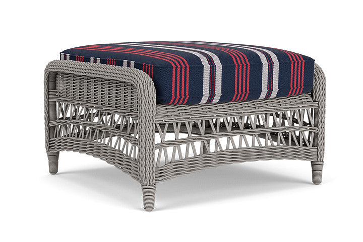 Lloyd Flanders - Mackinac Ottoman In Putty Finish With Berkely Hall Navy Fabric - 2730170592063 view 2