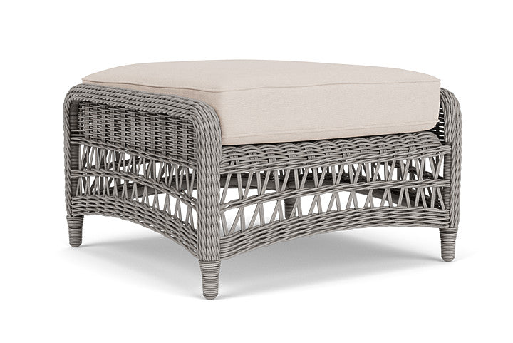 Lloyd Flanders - Mackinac Ottoman In Putty Finish With Canvas Birds Eye Fabric - 273017059937 view 1