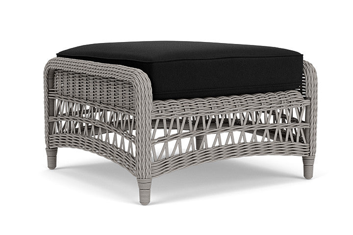 Lloyd Flanders - Mackinac Ottoman In Putty Finish With Canvas Black Fabric - 273017059157 view 1
