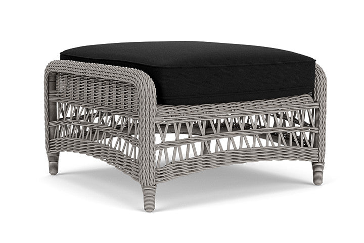 Lloyd Flanders - Mackinac Ottoman In Putty Finish With Canvas Black Fabric - 273017059157 view 2