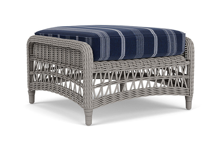 Lloyd Flanders - Mackinac Ottoman In Putty Finish With Consider Indigo Fabric - 2730170591969 view 1