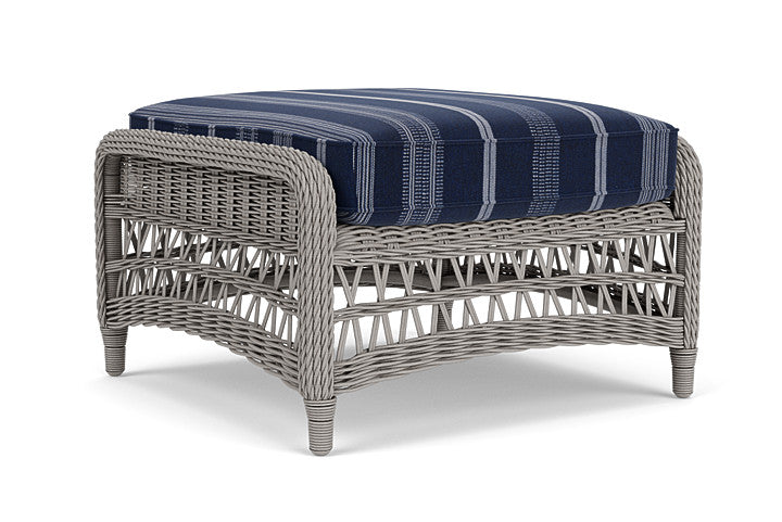 Lloyd Flanders - Mackinac Ottoman In Putty Finish With Consider Indigo Fabric - 2730170591969 view 2