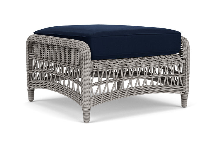 Lloyd Flanders - Mackinac Ottoman In Putty Finish With Decorline Navy Fabric - 2730170592019 view 1