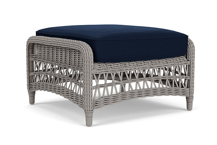 Lloyd Flanders - Mackinac Ottoman In Putty Finish With Decorline Navy Fabric - 2730170592019 view 2