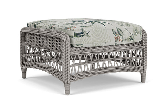 Lloyd Flanders - Mackinac Ottoman In Putty Finish With Delicate Botanical Sage Fabric - 2730170592075 view 2