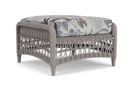 Lloyd Flanders - Mackinac Ottoman In Putty Finish With Delicate Botanical Slate Fabric - 2730170592076 view 1