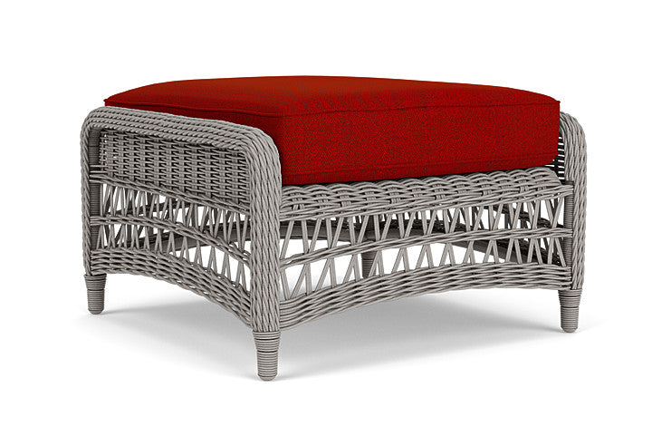 Lloyd Flanders - Mackinac Ottoman In Putty Finish With Partyline Lollipop Fabric - 2730170592054 view 1