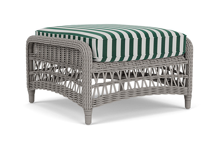 Lloyd Flanders - Mackinac Ottoman In Putty Finish With Safari/White Stripe Fabric - 273017059269 view 2