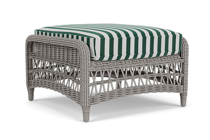 Lloyd Flanders - Mackinac Ottoman In Putty Finish With Safari/White Stripe Fabric - 273017059269 view 2