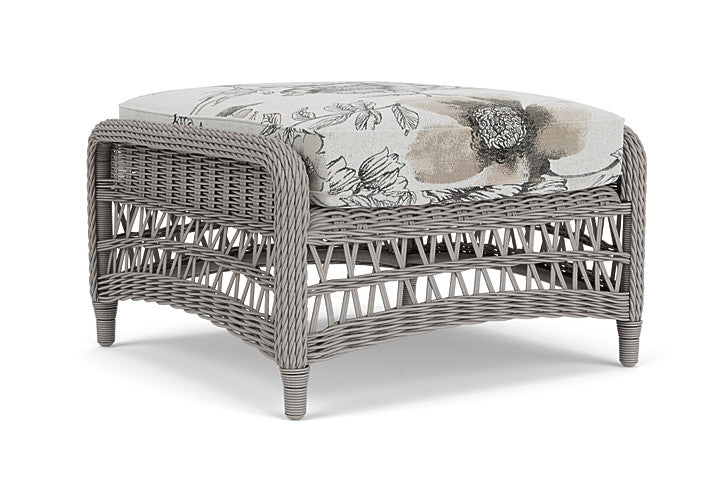 Lloyd Flanders - Mackinac Ottoman In Putty Finish With Serena Floral Dove Fabric - 2730170592077 view 2