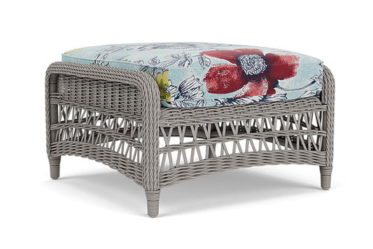 Lloyd Flanders - Mackinac Ottoman In Putty Finish With Serena Floral Meadow Fabric - 2730170592079 view 2