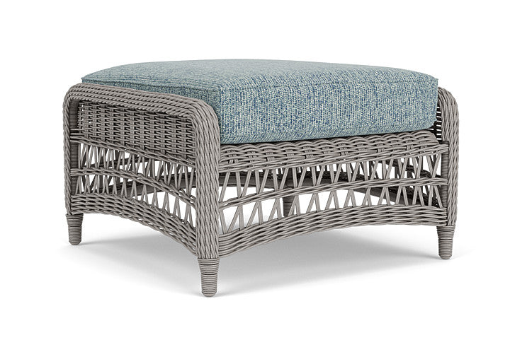 Lloyd Flanders - Mackinac Ottoman In Putty Finish With Serene Ocean Fabric - 2730170592032 view 1