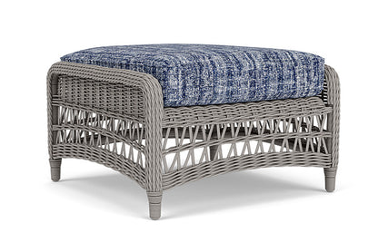 Lloyd Flanders - Mackinac Ottoman In Putty Finish With Visions Cobalt Fabric - 273017059683 view 1