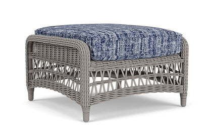 Lloyd Flanders - Mackinac Ottoman In Putty Finish With Visions Cobalt Fabric - 273017059683 view 2