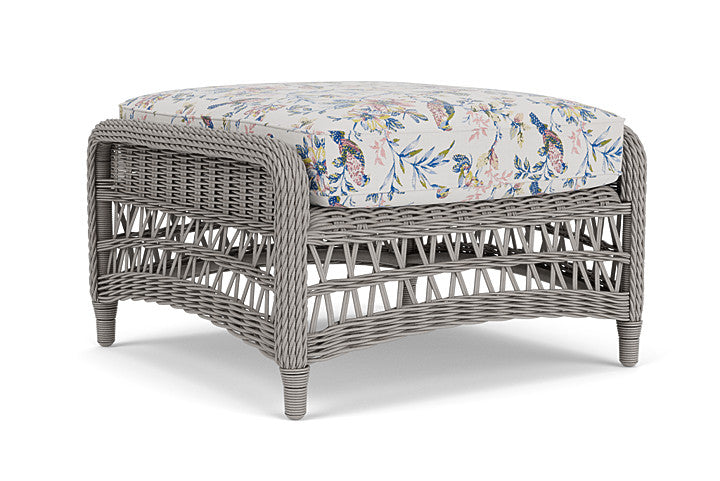 Lloyd Flanders - Mackinac Ottoman In Putty Finish With Whimsical Bird Song Fabric - 2730170592080 view 2