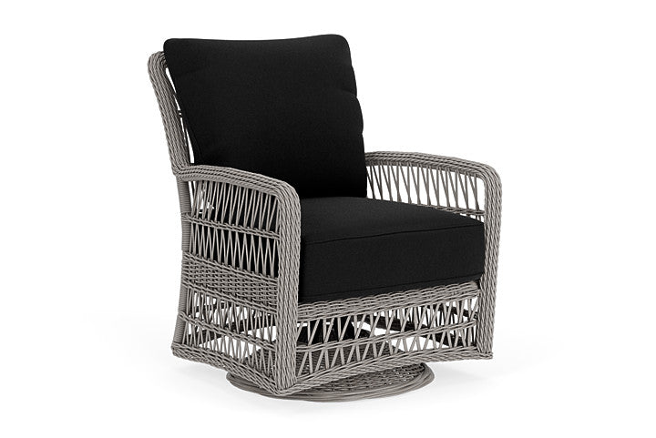 Lloyd Flanders - Mackinac Swivel Glider Lounge Chair In Putty Finish With Canvas Black Fabric - 273091059157 view 1