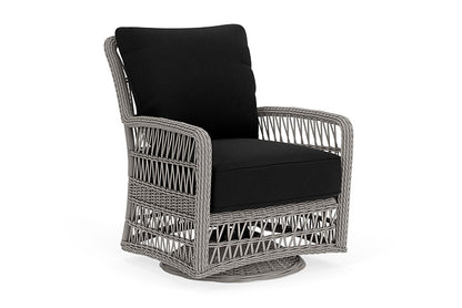 Lloyd Flanders - Mackinac Swivel Glider Lounge Chair In Putty Finish With Canvas Black Fabric - 273091059157 view 1