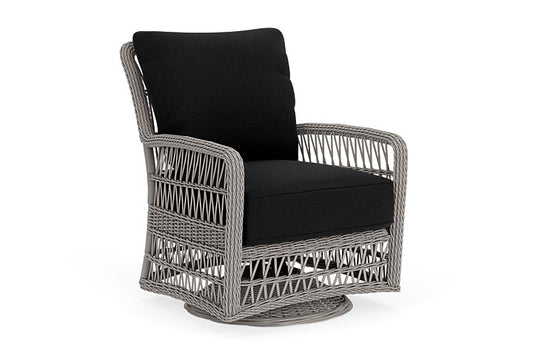 Lloyd Flanders - Mackinac Swivel Glider Lounge Chair In Putty Finish With Canvas Black Fabric - 273091059157 view 1