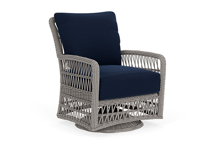 Lloyd Flanders - Mackinac Swivel Glider Lounge Chair In Putty Finish With Decorline Navy Fabric - 2730910592019 view 1