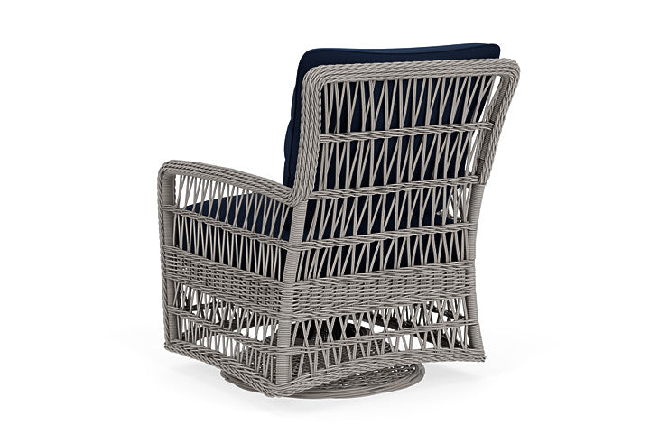 Lloyd Flanders - Mackinac Swivel Glider Lounge Chair In Putty Finish With Decorline Navy Fabric - 2730910592019 view 2