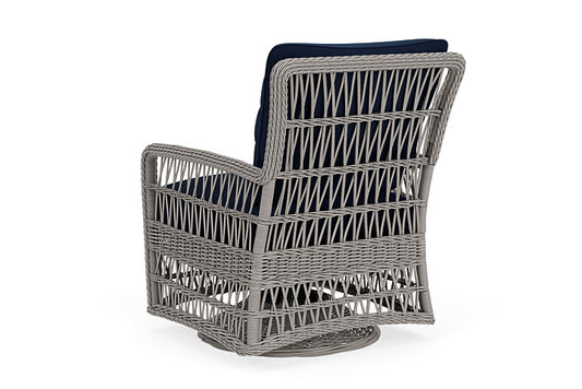 Lloyd Flanders - Mackinac Swivel Glider Lounge Chair In Putty Finish With Decorline Navy Fabric - 2730910592019 view 2