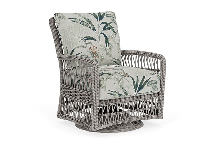 Lloyd Flanders - Mackinac Swivel Glider Lounge Chair In Putty Finish With Delicate Botanical Sage Fabric - 2730910592075 view 1