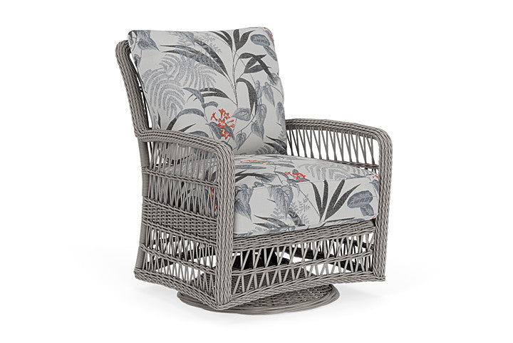 Lloyd Flanders - Mackinac Swivel Glider Lounge Chair In Putty Finish With Delicate Botanical Slate Fabric - 2730910592076 view 1