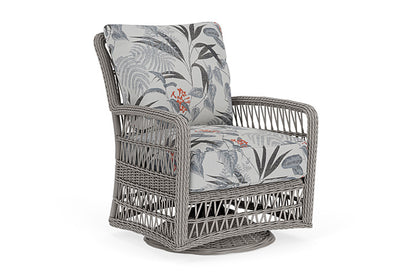 Lloyd Flanders - Mackinac Swivel Glider Lounge Chair In Putty Finish With Delicate Botanical Slate Fabric - 2730910592076 view 1