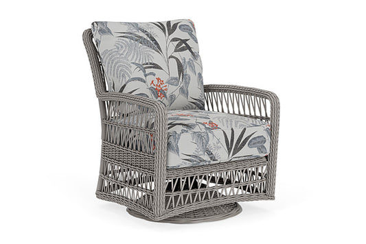 Lloyd Flanders - Mackinac Swivel Glider Lounge Chair In Putty Finish With Delicate Botanical Slate Fabric - 2730910592076 view 1