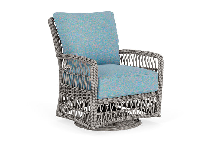 Lloyd Flanders - Mackinac Swivel Glider Lounge Chair In Putty Finish With Leeds Light Blue Fabric - 2730910592058 view 1