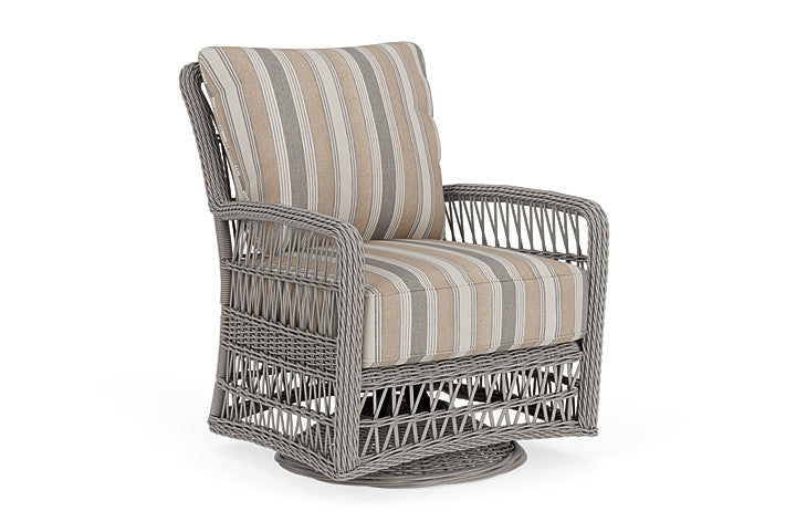Lloyd Flanders - Mackinac Swivel Glider Lounge Chair In Putty Finish With Purveyor Pewter Fabric - 273091059146 view 1