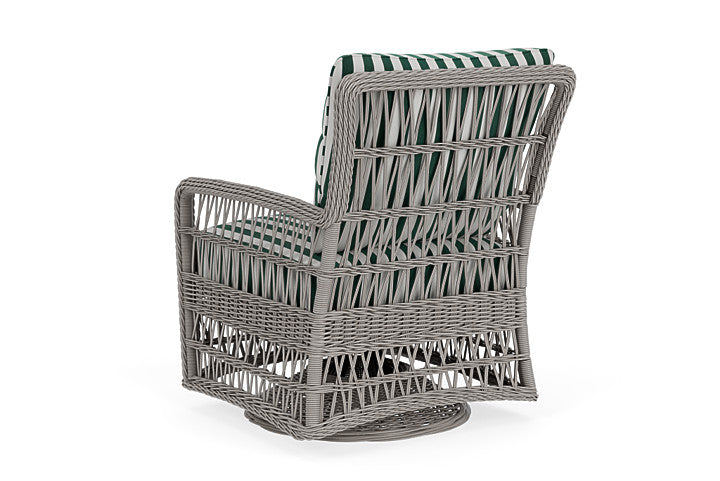 Lloyd Flanders - Mackinac Swivel Glider Lounge Chair In Putty Finish With Safari/White Stripe Fabric - 273091059269 view 2