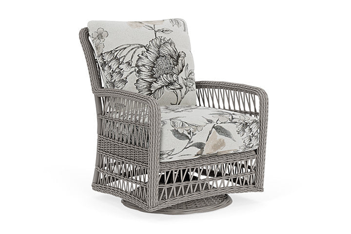 Lloyd Flanders - Mackinac Swivel Glider Lounge Chair In Putty Finish With Serena Floral Dove Fabric - 2730910592077 view 1