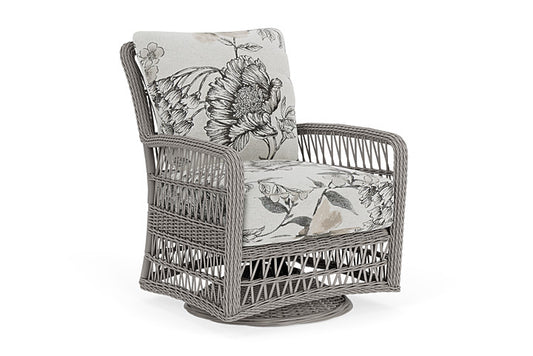 Lloyd Flanders - Mackinac Swivel Glider Lounge Chair In Putty Finish With Serena Floral Dove Fabric - 2730910592077 view 1