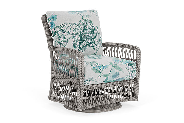 Lloyd Flanders - Mackinac Swivel Glider Lounge Chair In Putty Finish With Serena Floral Mist Fabric - 2730910592078 view 1