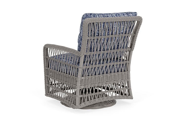 Lloyd Flanders - Mackinac Swivel Glider Lounge Chair In Putty Finish With Visions Cobalt Fabric - 273091059683 view 2