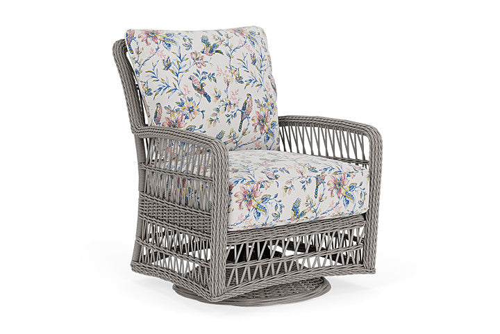 Lloyd Flanders - Mackinac Swivel Glider Lounge Chair In Putty Finish With Whimsical Bird Song Fabric - 2730910592080 view 1